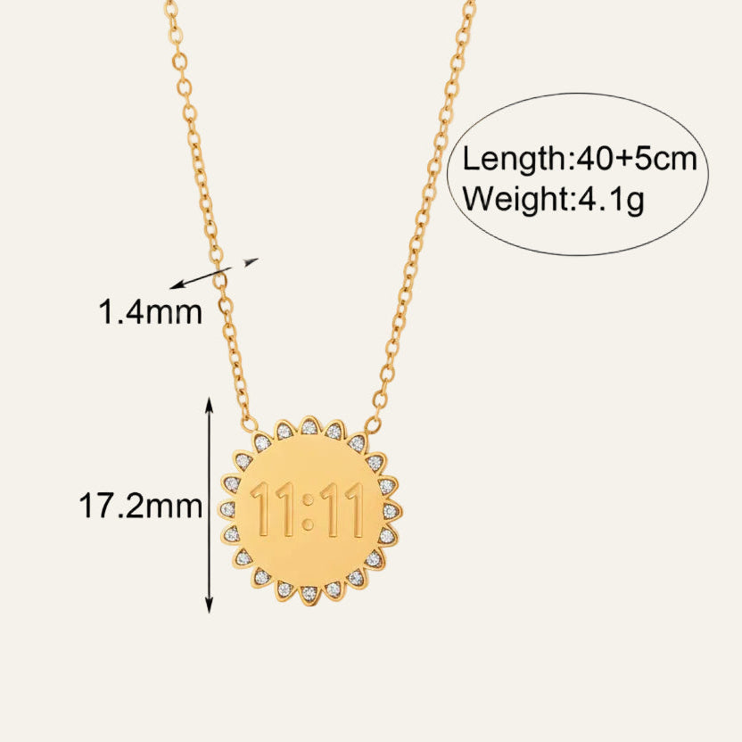18k Gold Plated 11:11 Necklace with Zirconia