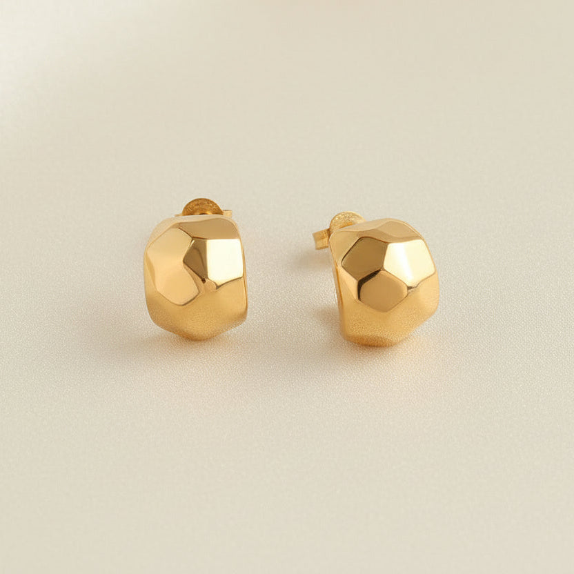 Sculpted Gold Stud Earrings