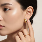 Curve Earrings with Crystal Pave Detail