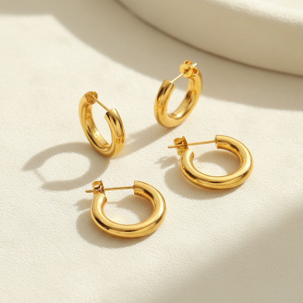 Classic Thick Hoop Earrings