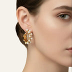 Gold Plated Pearl Earrings. Elegant Timeless Luxury