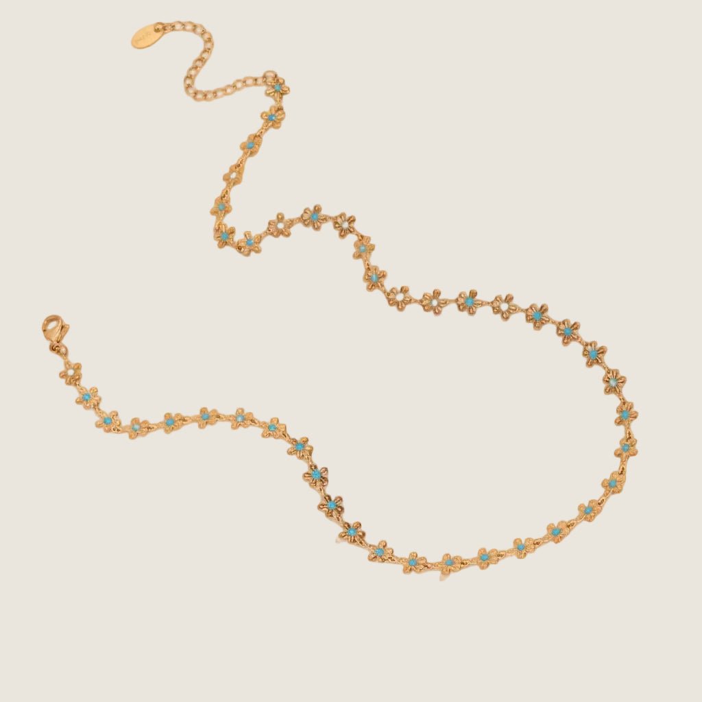 Flower Gold Necklace & Bracelet Set