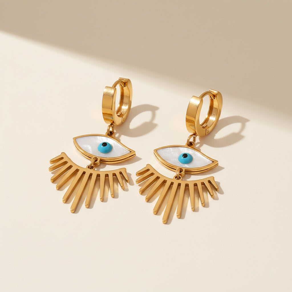 Protective Evil Eye Fringe Earrings