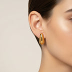 Bold Teardrop Earrings Gold Plated