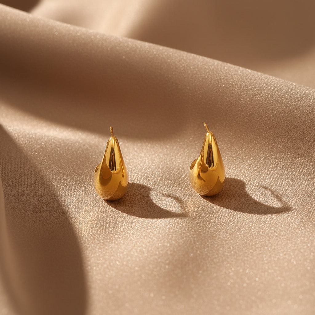 Crescent Moon Stud Earrings