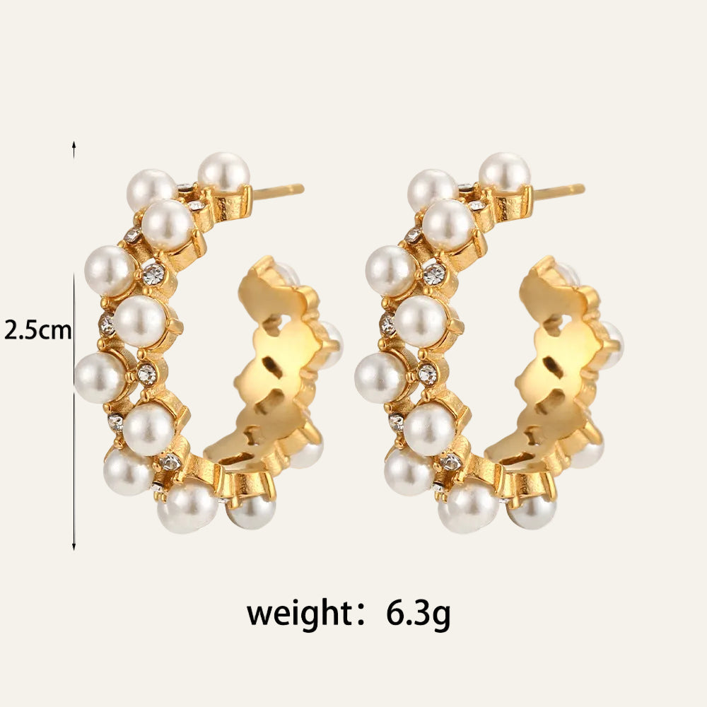 Gold Plated Pearl Earrings. Elegant Timeless Luxury