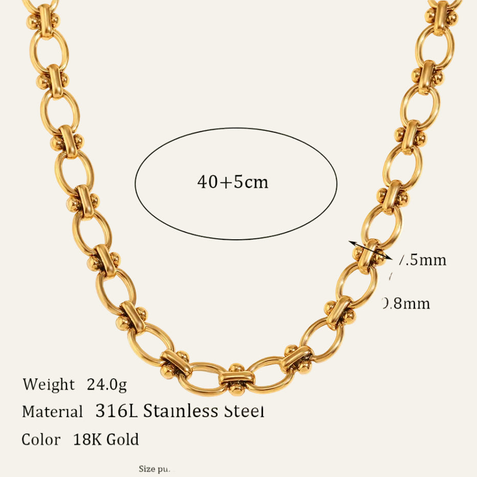 Gold Plated Statement Chain Necklace. Everyday Luxury.