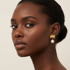 Elegant Charm Bow Earrings with Zirconia Accents