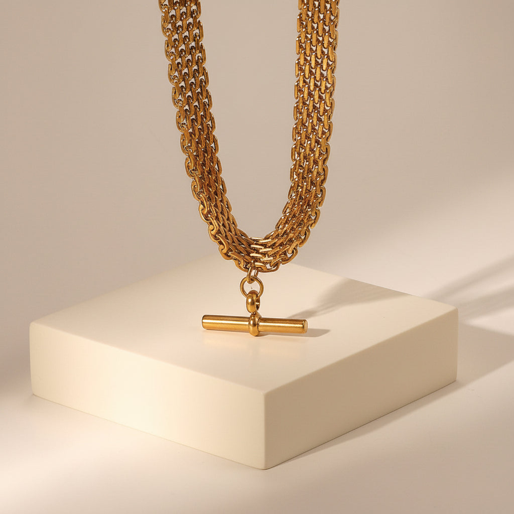 Chunky Chain Necklace with Toggle Clasp