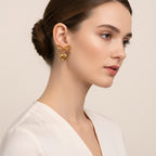 Romantic Elegance Heart Bow Earrings