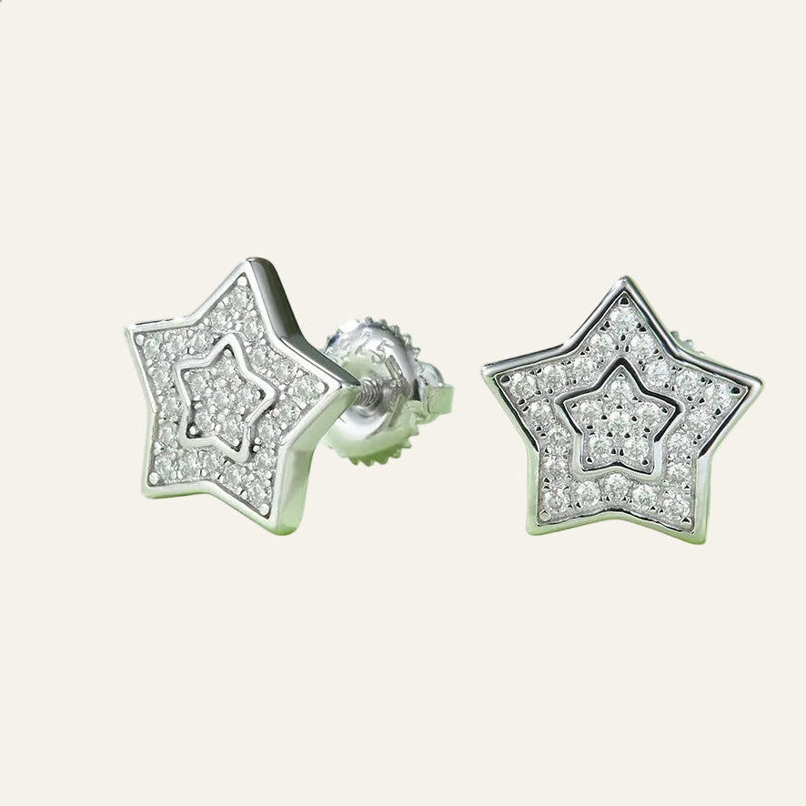 Star Moissanite Stud Earrings