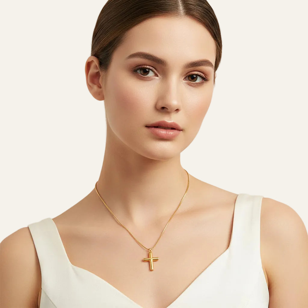 Gold Plated Cross Necklace, Timeless Faith & Elegance