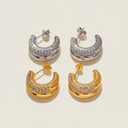 18K White Gold Plated Crystal Hoop earrings