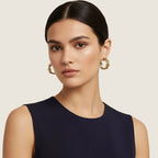 Floral Hoop Earrings with Crystal Accents