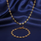 Flower Gold Necklace & Bracelet Set