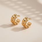 Gold Plated Ring Heart Hoop Earrings - Modern Romance Elegance.