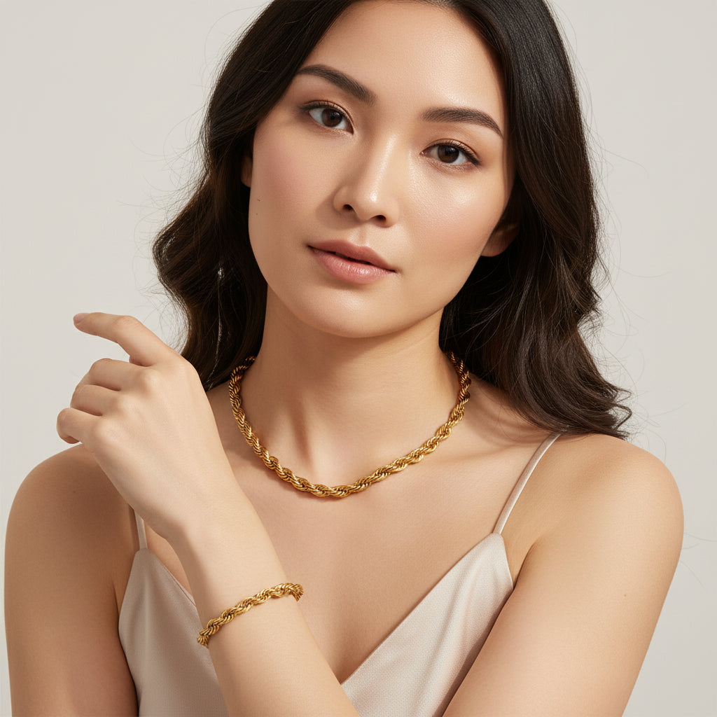 Classic Rope Chain Necklace Set