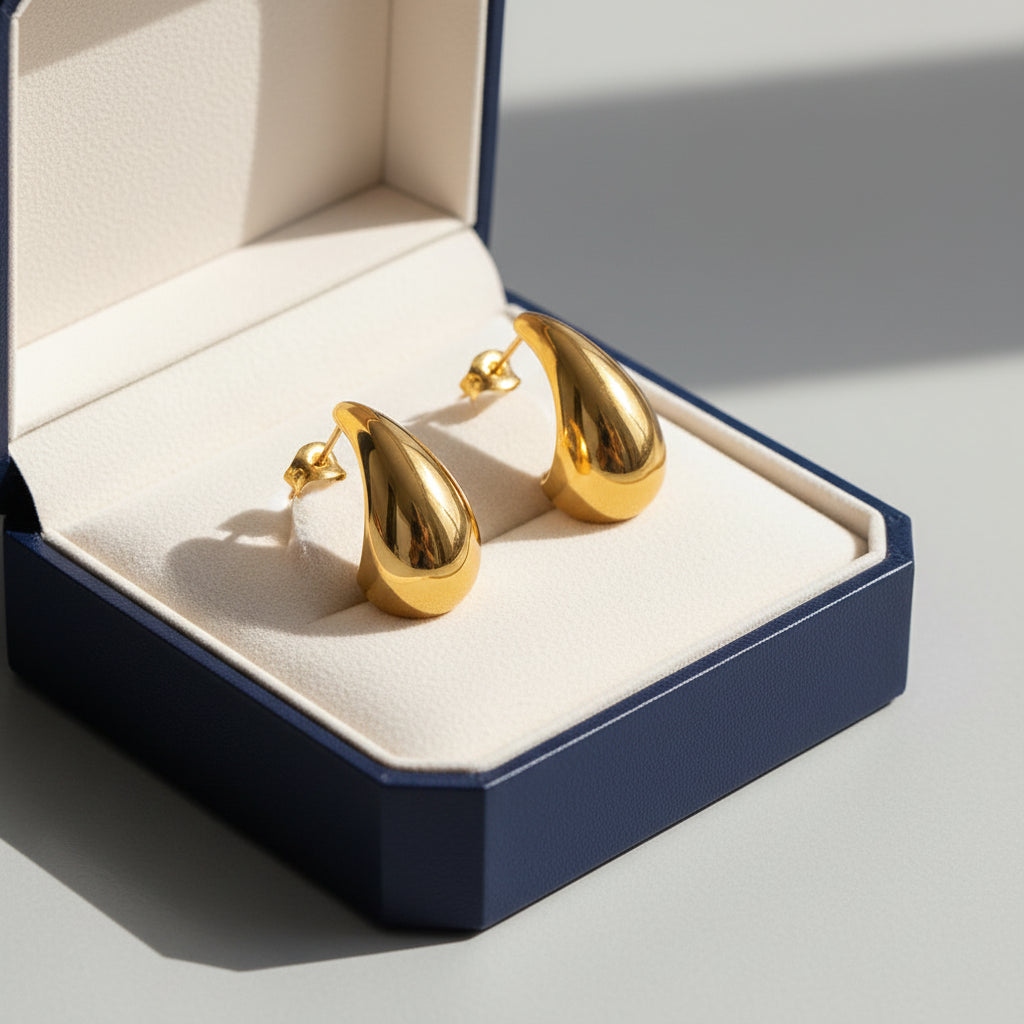 Crescent Moon Stud Earrings