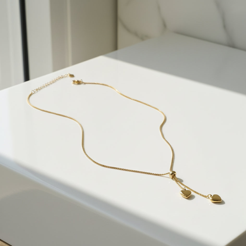 Adjustable Heart Drop Necklace