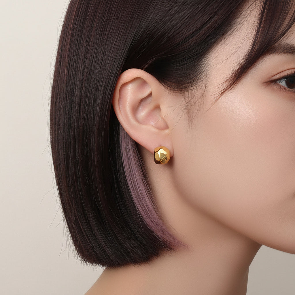 Sculpted Gold Stud Earrings
