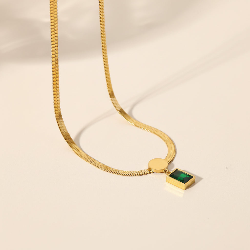 Emerald Green Pendant Necklace