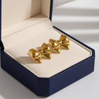 18K Gold Plated Bow Stud Earrings