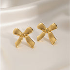 18K Gold Plated Bow Earrings