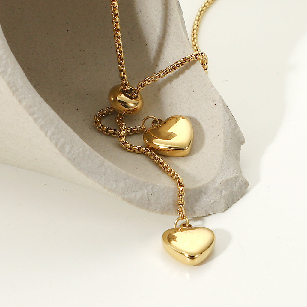Adjustable Heart Drop Necklace