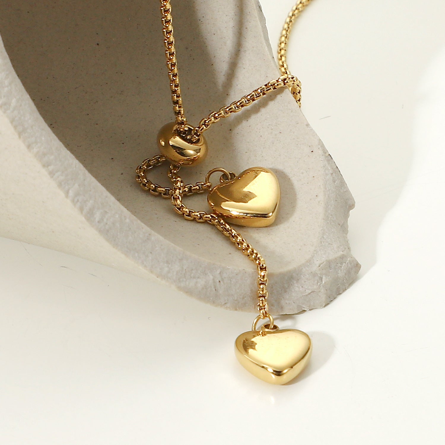 Adjustable Heart Drop Necklace