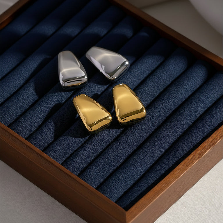 18K Gold Plated Sculpted Earrings