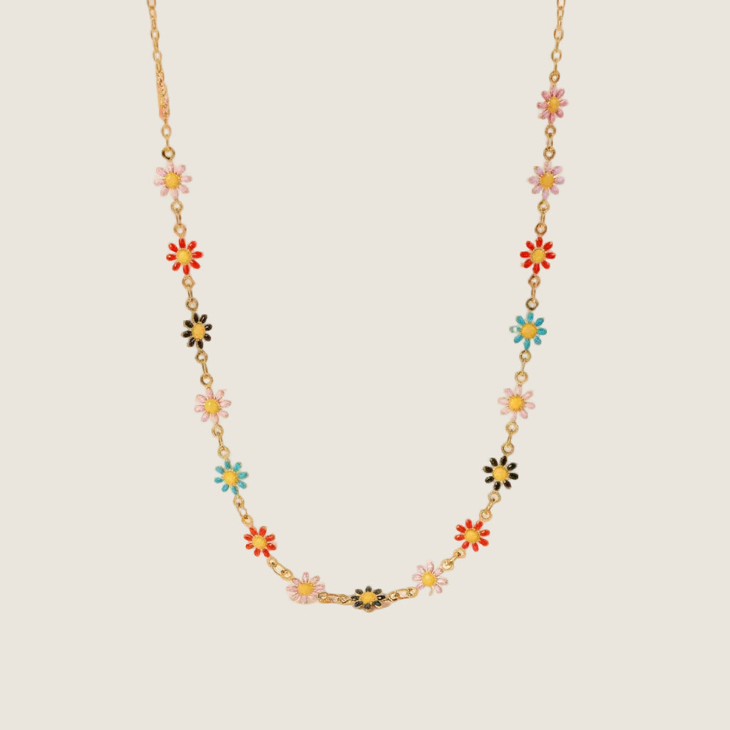 Gold Daisy Flower Necklace