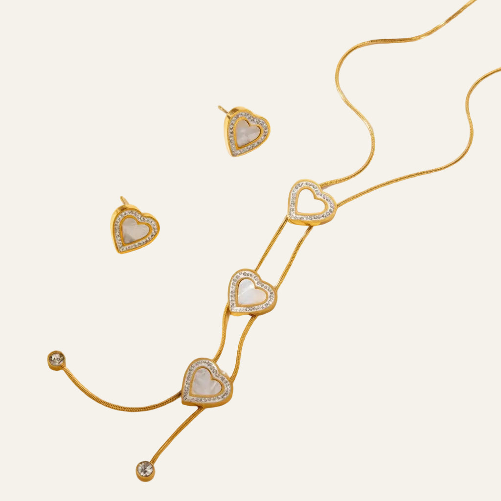 Heart Jewelry Set Necklaces and Earrings