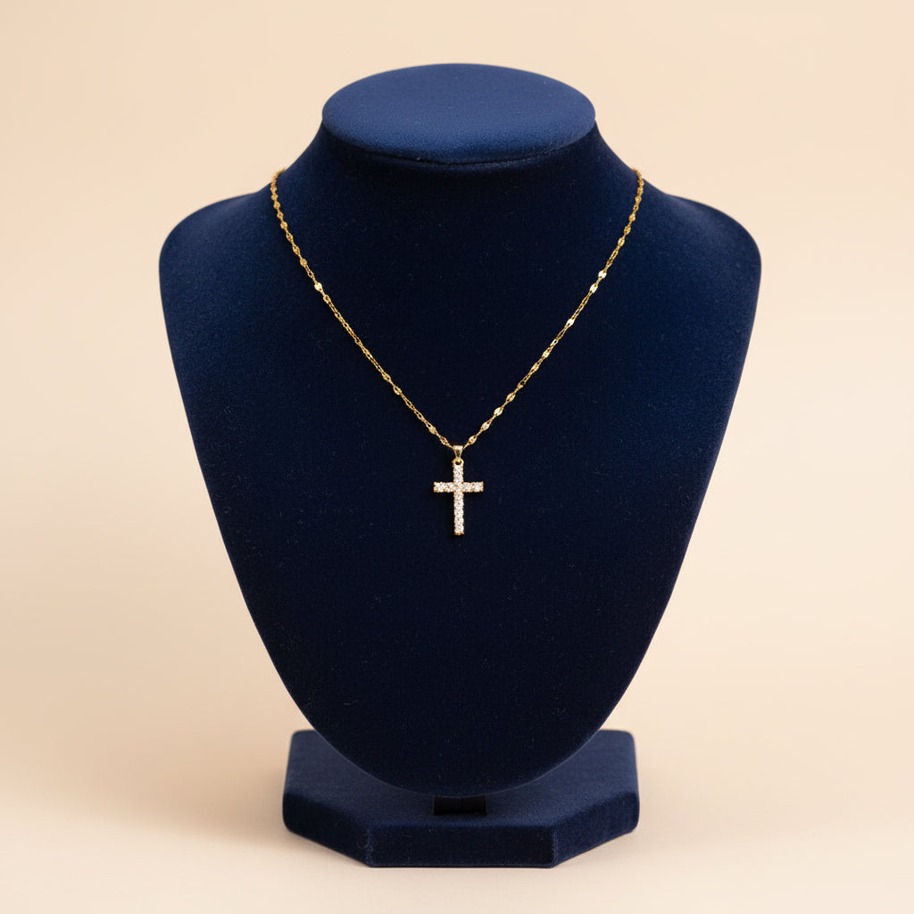 Pave Cross Necklace