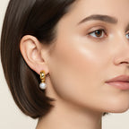 Pearl Drop Hoop Earrings