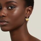 Lutche Heart Charm Hoop Earrings