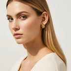 Gold Plated Ring Heart Hoop Earrings - Modern Romance Elegance.