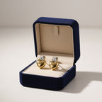 18K Gold Plated Heart Earrings with Zirconia Stones