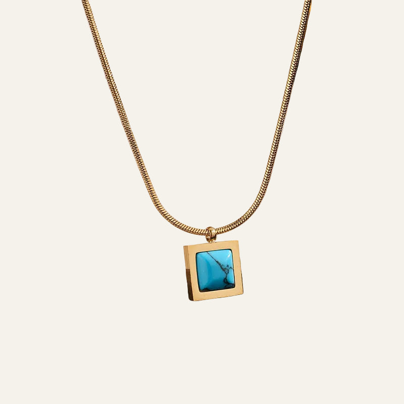 Square Turquoise Necklace