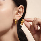 Curve Earrings with Crystal Pave Detail