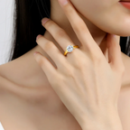 14K Gold Moissanite Solitaire Ring