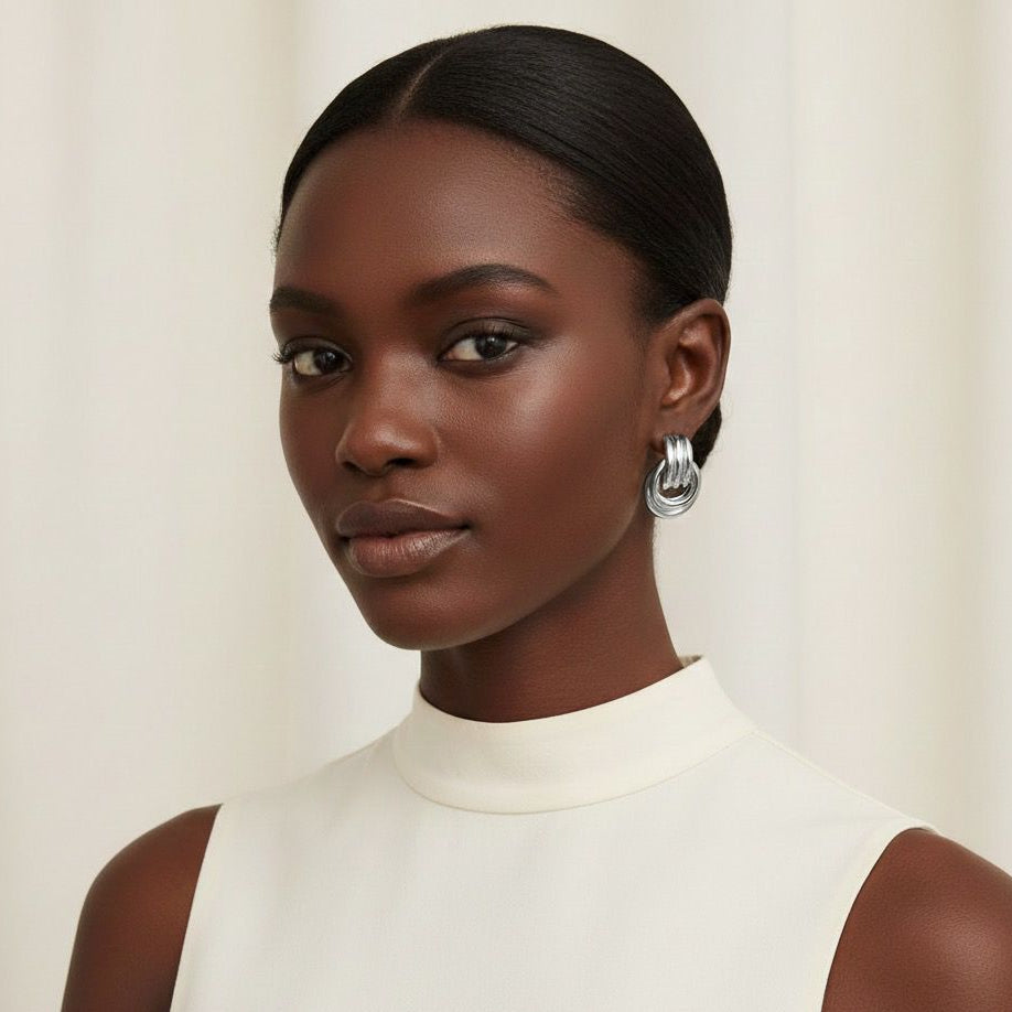 18K Gold Plated Sculpted Knot Earrings