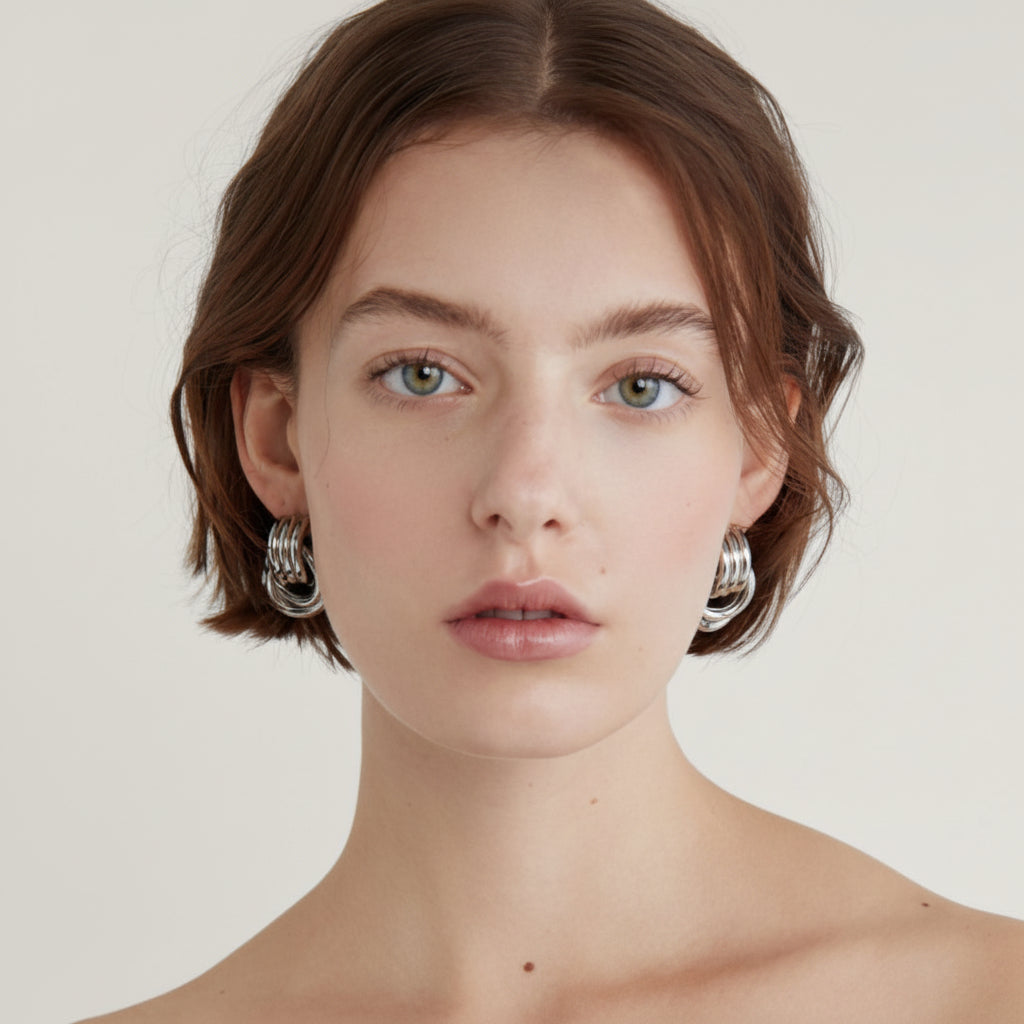 18K Gold Plated Sculpted Knot Earrings