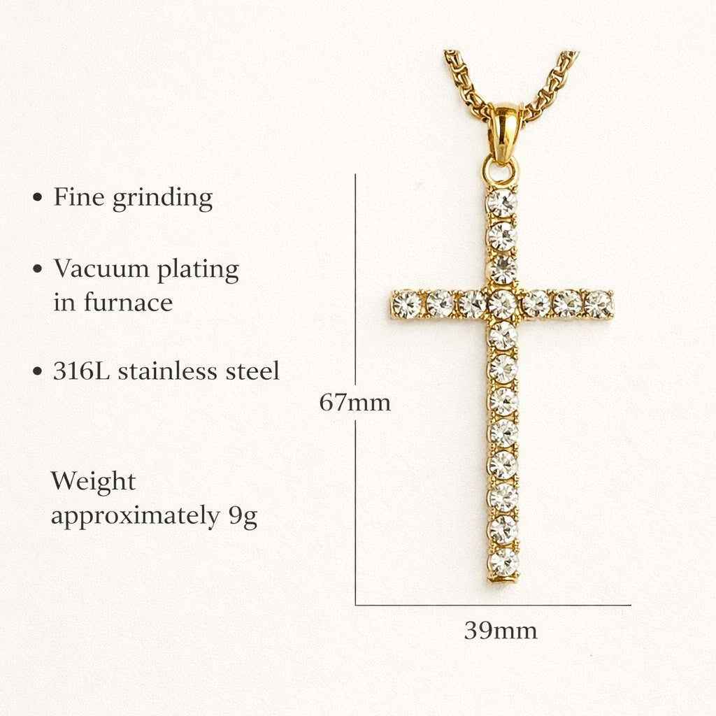 Cross Necklace with Zirconia