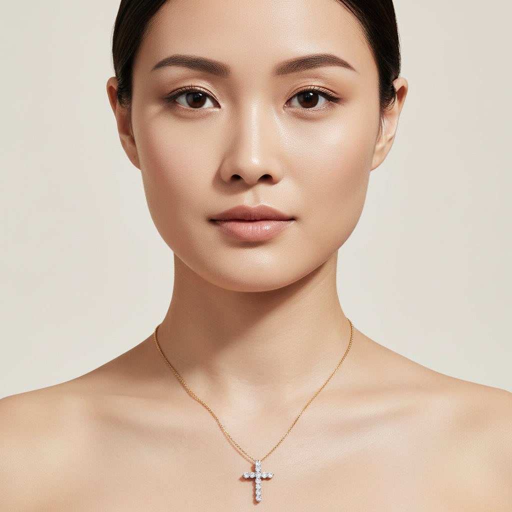 Cross Necklace with Cubic Zirconia