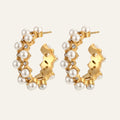 Gold Plated Pearl Earrings. Elegant Timeless Luxury