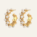 Gold Plated Pearl Earrings. Elegant Timeless Luxury