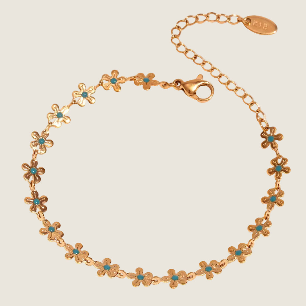 Flower Gold Necklace & Bracelet Set