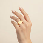 Gold Plated Adjustable Signet Ring