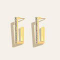 Geometric Bar Earrings with Zirconia