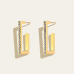 Geometric Bar Earrings with Zirconia